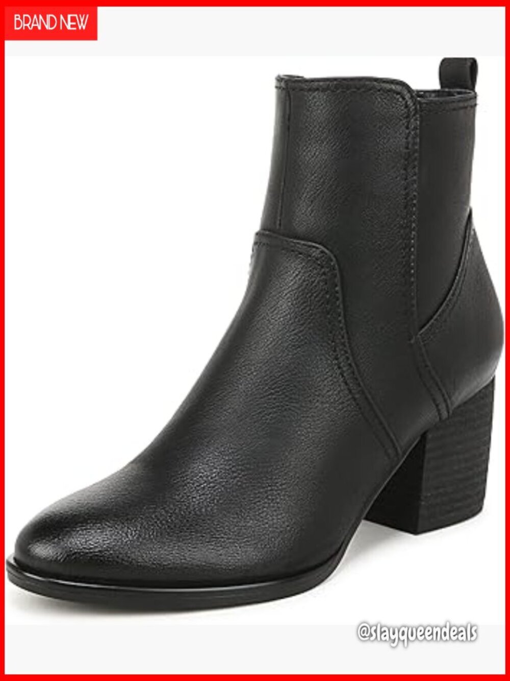 Women's Ankle Boots with Block Heel, Arch Support, Side Zip